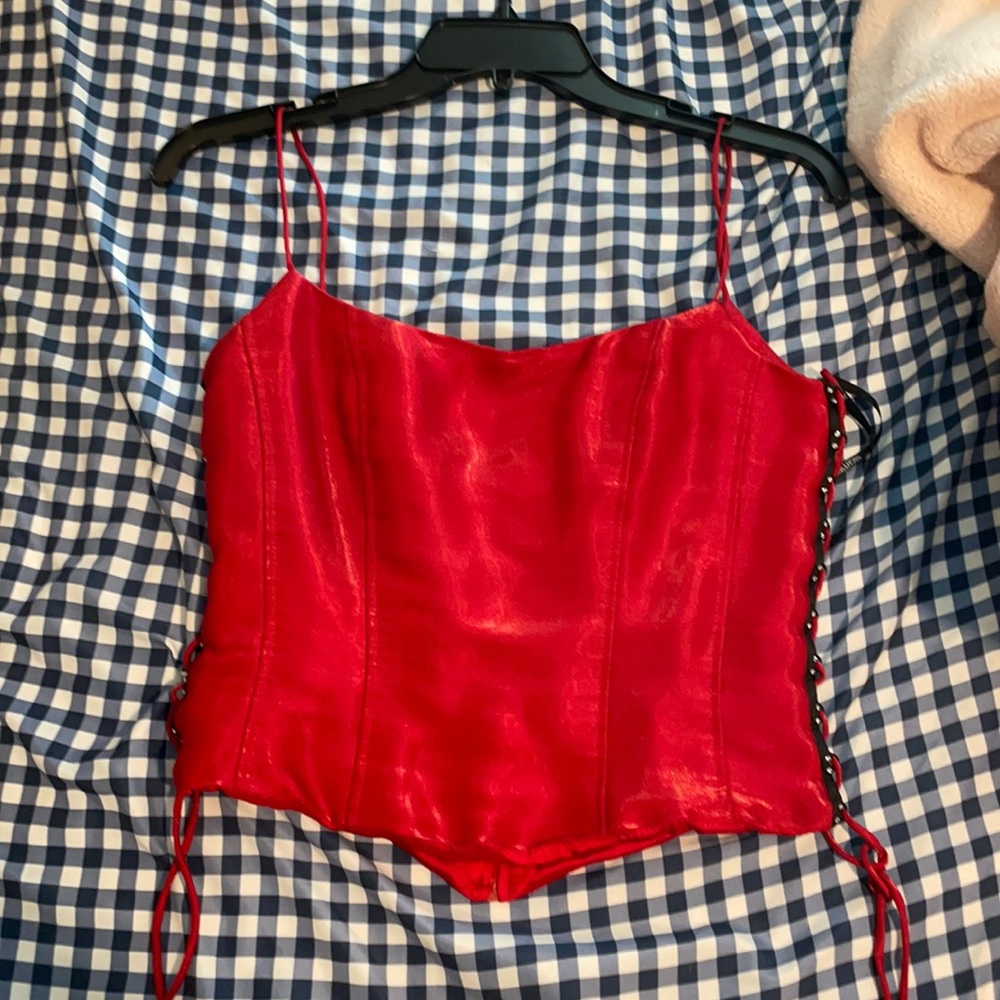 Red corset top